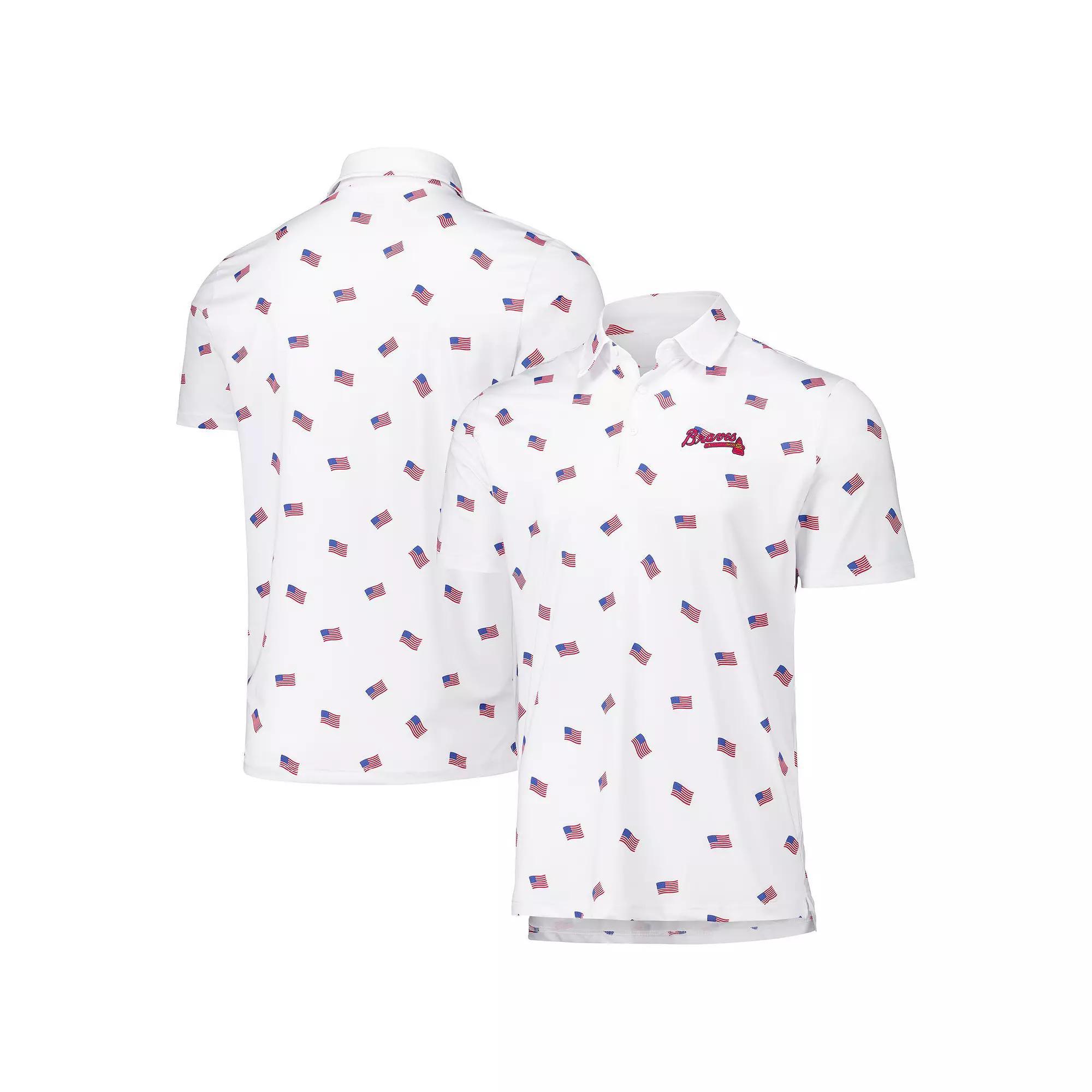 Men's Antigua White Atlanta Braves Americana Polo,  Product Image