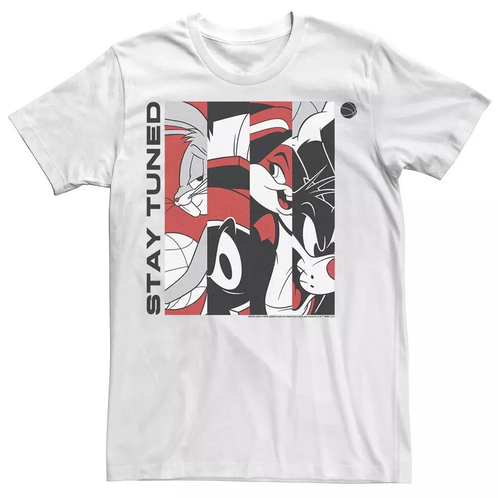 Men's Space Jam 2 Stay Tuned Tune Squad Portrait Panels Tee, Size: XS, White Product Image