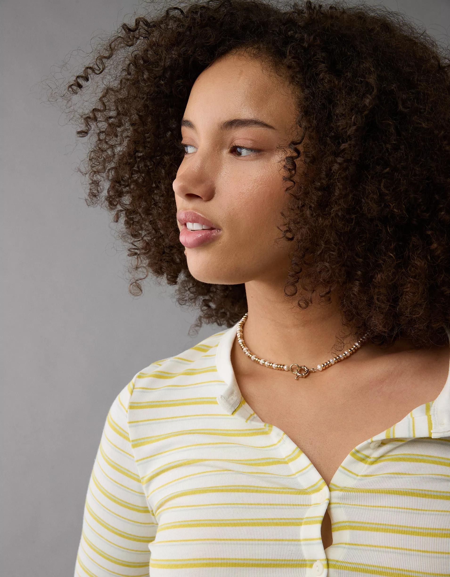 AE Long-Sleeve Button-Up T-Shirt Product Image