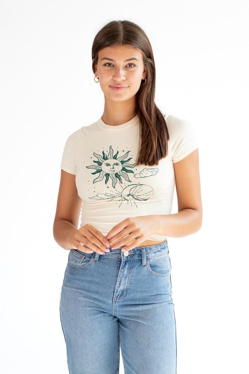 Oatmeal Celestial Crop Tee Product Image