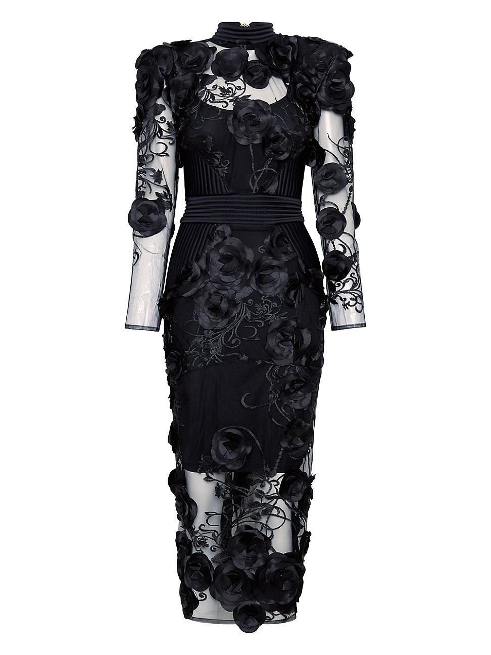 Womens Battle Lines Floral-Embellished Vendetta Dress Product Image