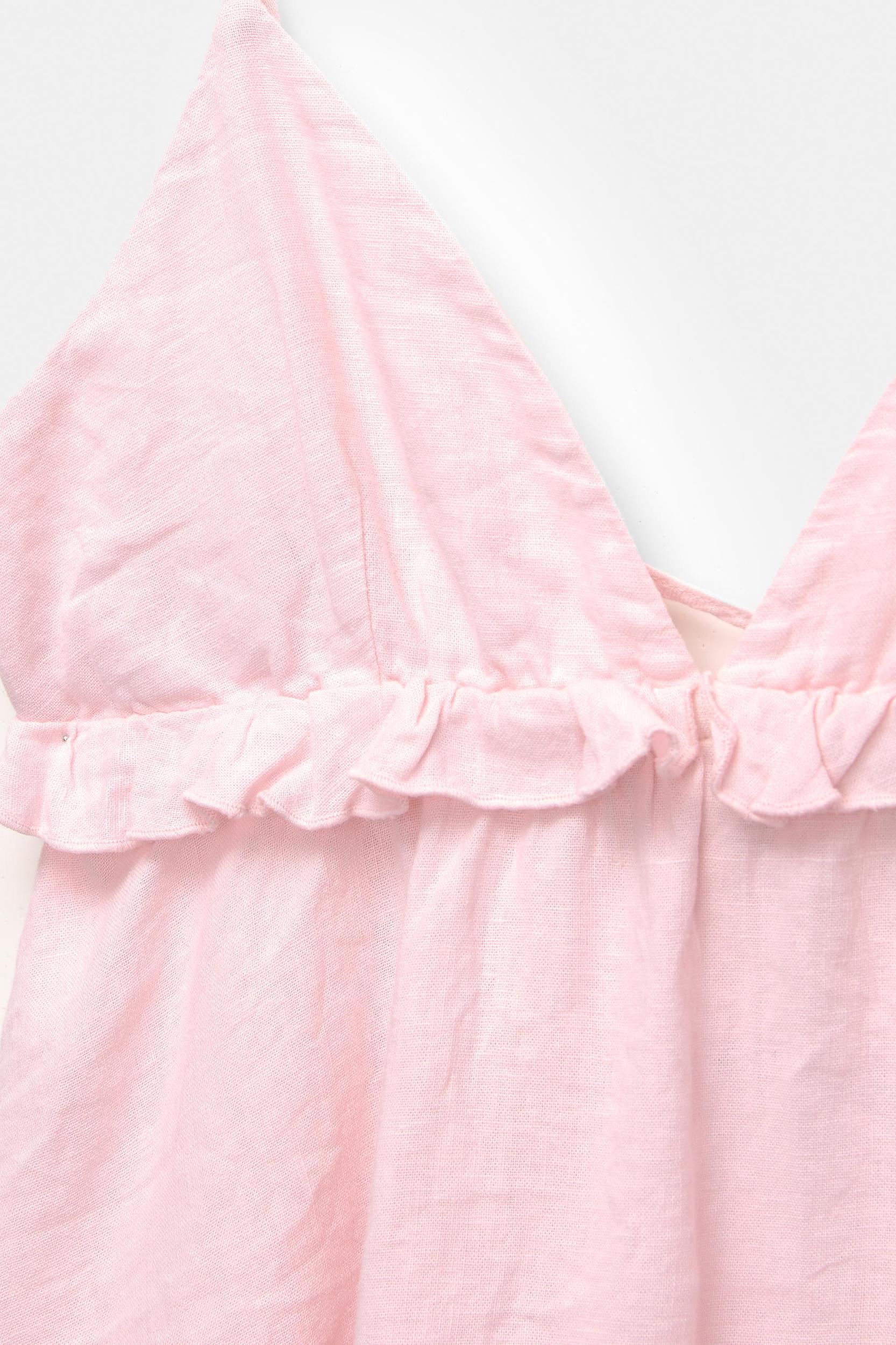 Ruffled linen blend top Product Image