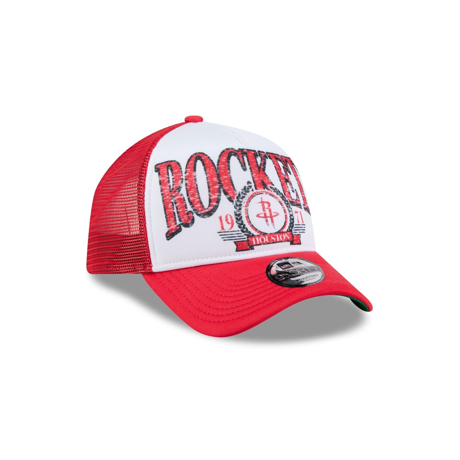 Houston Rockets Distressed 9FORTY A-Frame Trucker Hat Male Product Image
