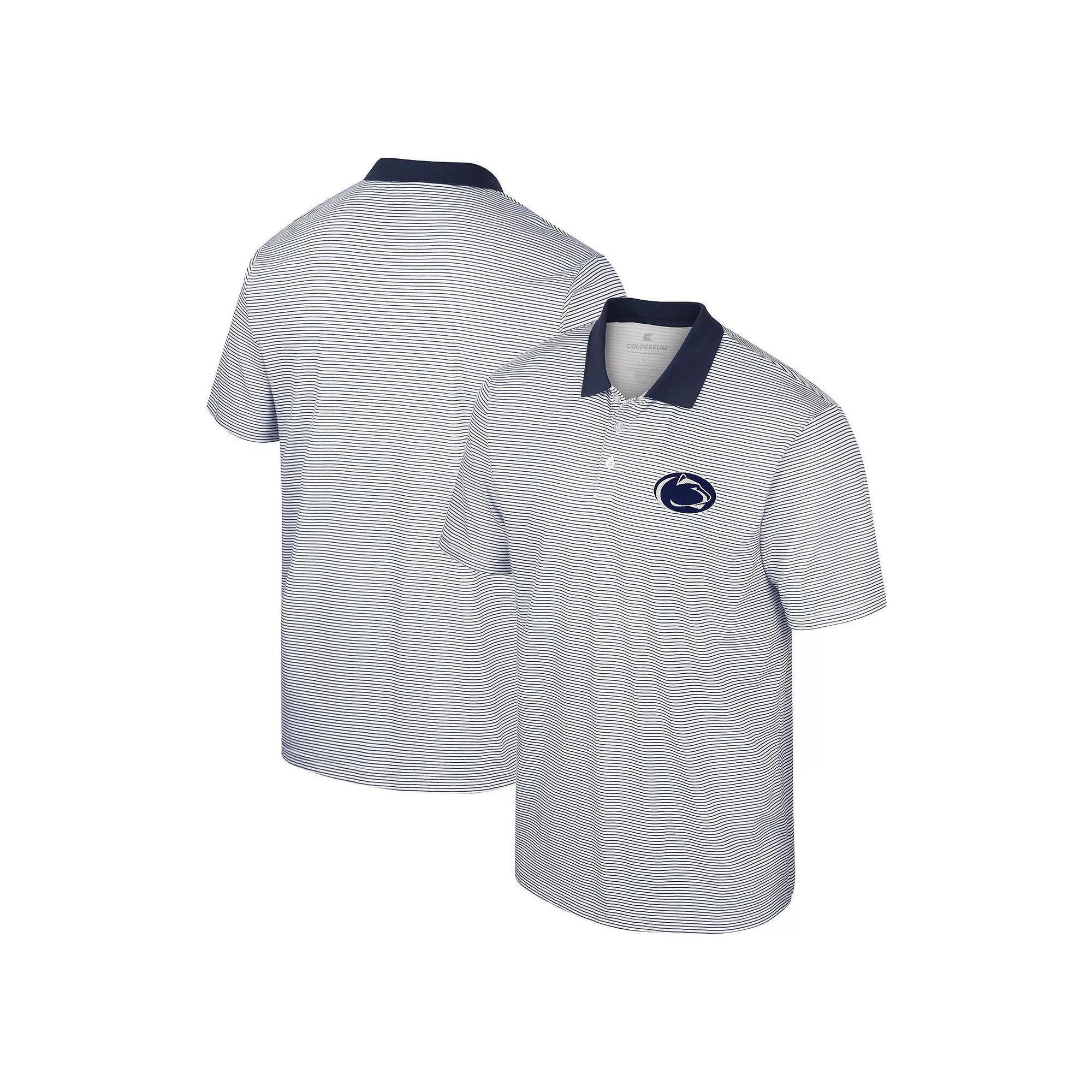 Men's Colosseum White Georgetown Hoyas Print Stripe Polo, Size: Large, Grg White Product Image