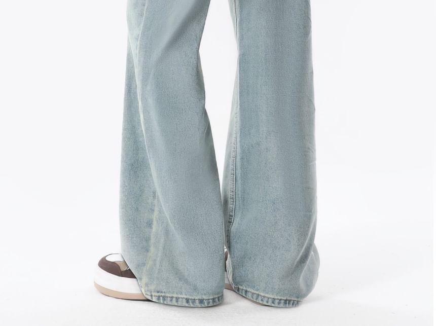 High Waist Washed Wide Leg Jeans Product Image