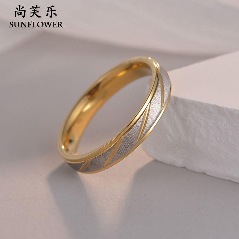 Couple Matching Two Tone Matte Ring Product Image