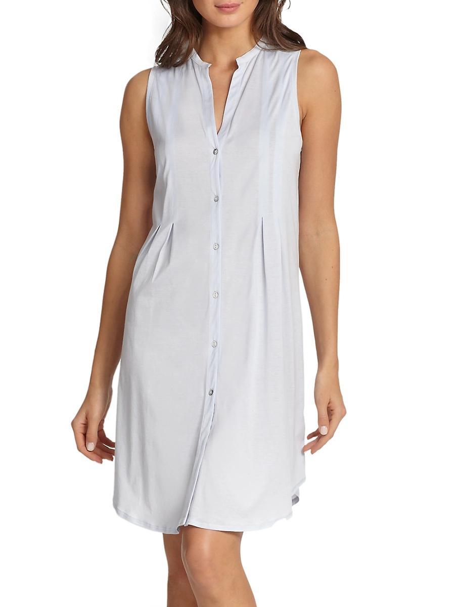 Cotton Deluxe Sleeveless Shirtwaist Nightgown Product Image