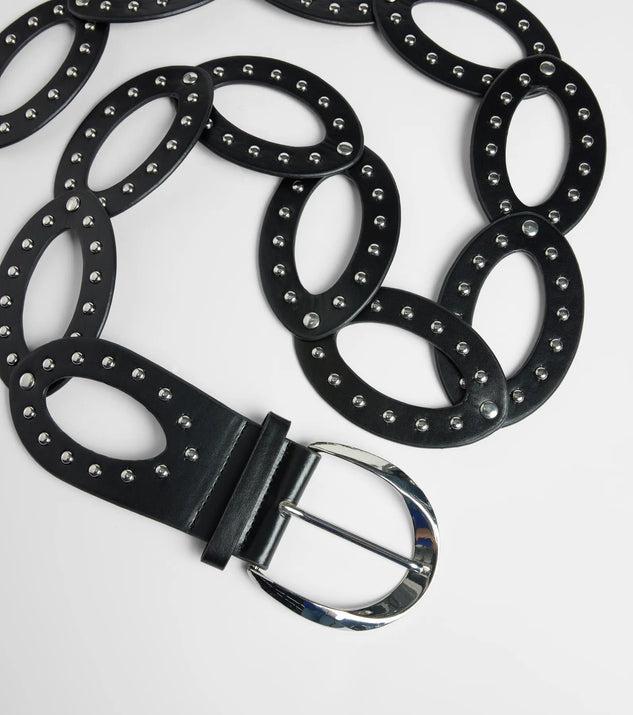 Edgy Approach Studded Oval Belt Product Image