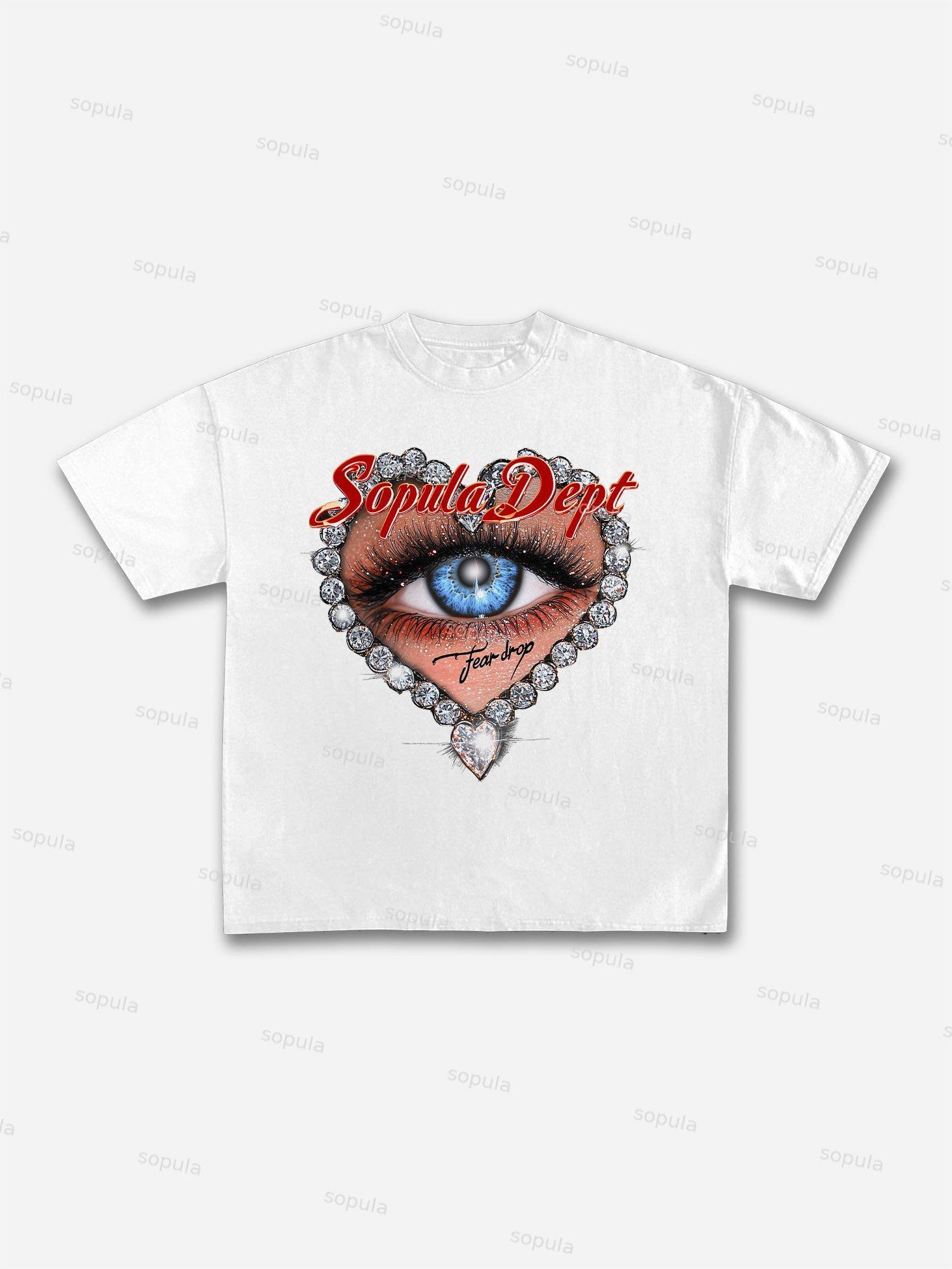 Diamond Teardrop Graphic Print Cotton T-shirt Product Image