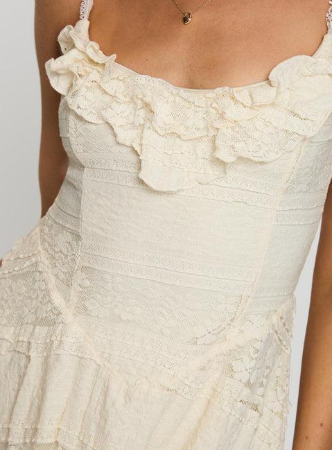 Dwyer Mini Dress Cream Product Image