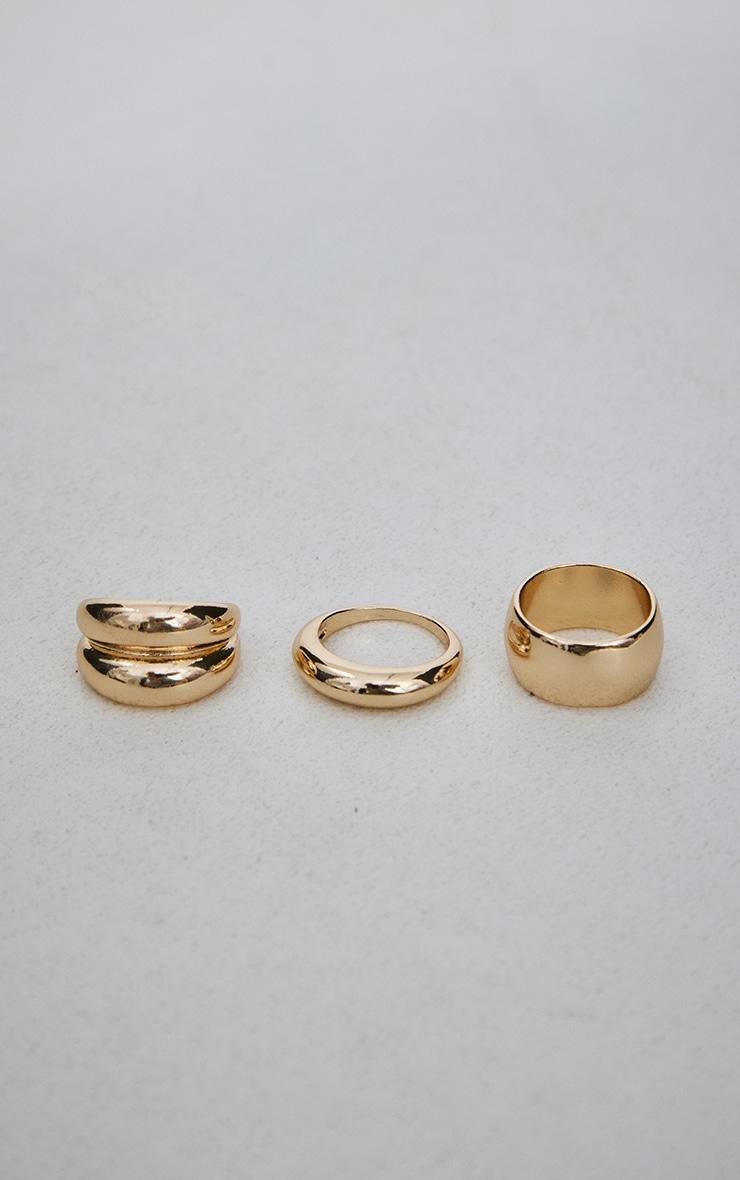 Gold Simple Chunky Ring Set Product Image