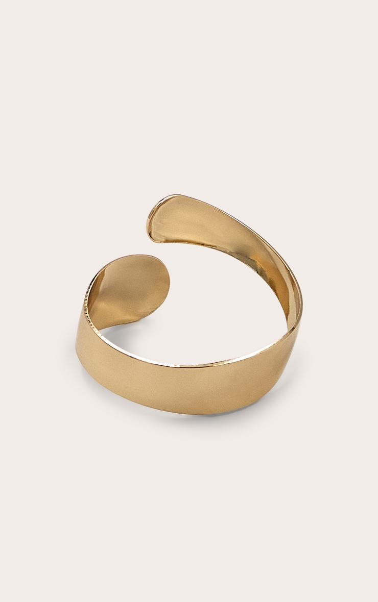 Gold Smooth Curved Asymmetric Cuff Product Image