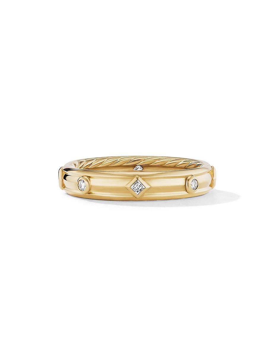 Womens Modern Renaissance Band Ring In 18K Yellow Gold Product Image