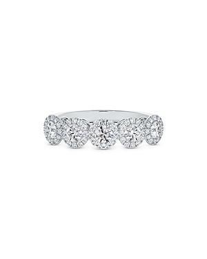 De Beers Forevermark Center of My Universe Diamond Five Stone Halo Band in 18K White Gold, 1.45 ct. t. w. Product Image