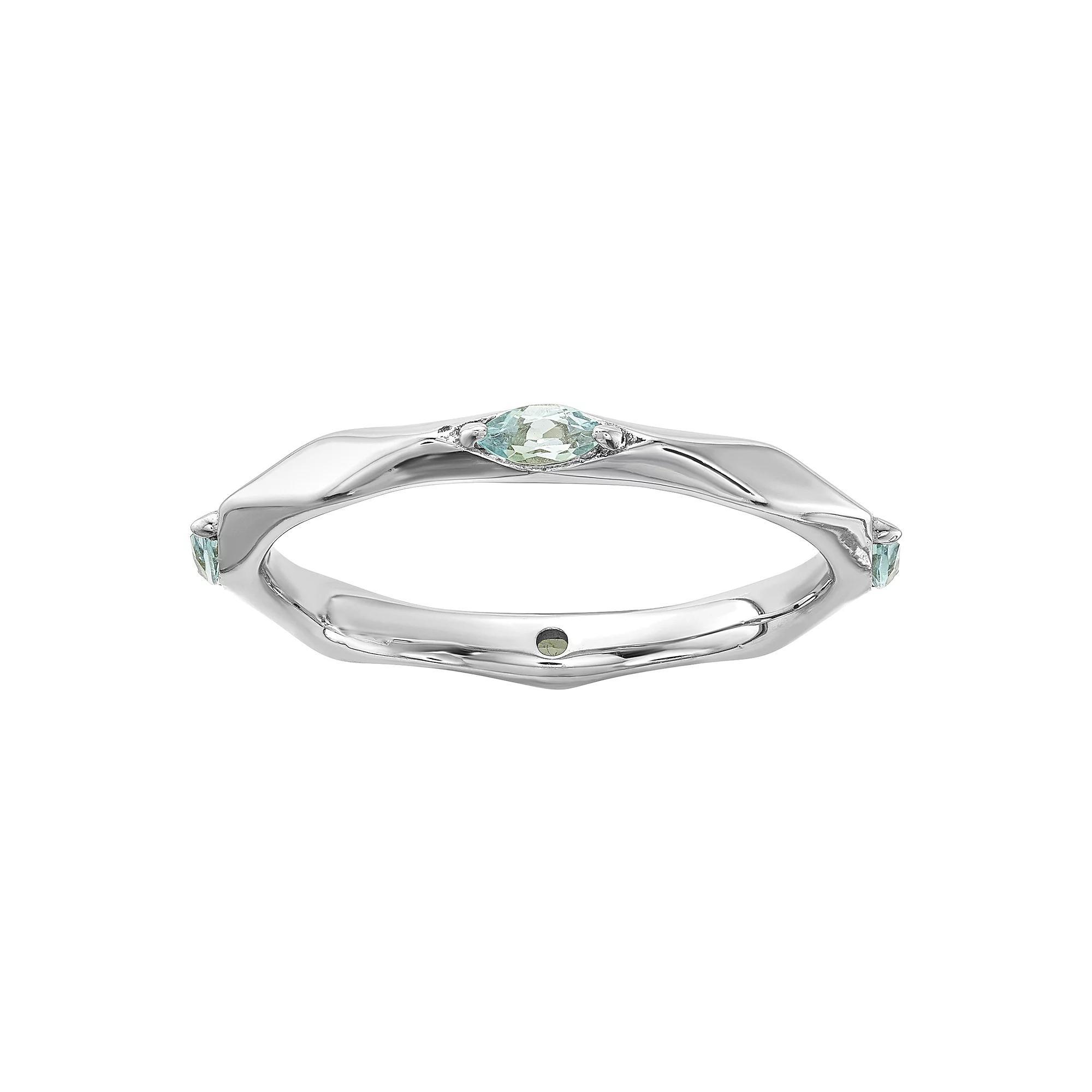 Stacks & Stones Sterling Silver Gemstone Stackable Ring, Women's, Size: 5, Created Blue Product Image