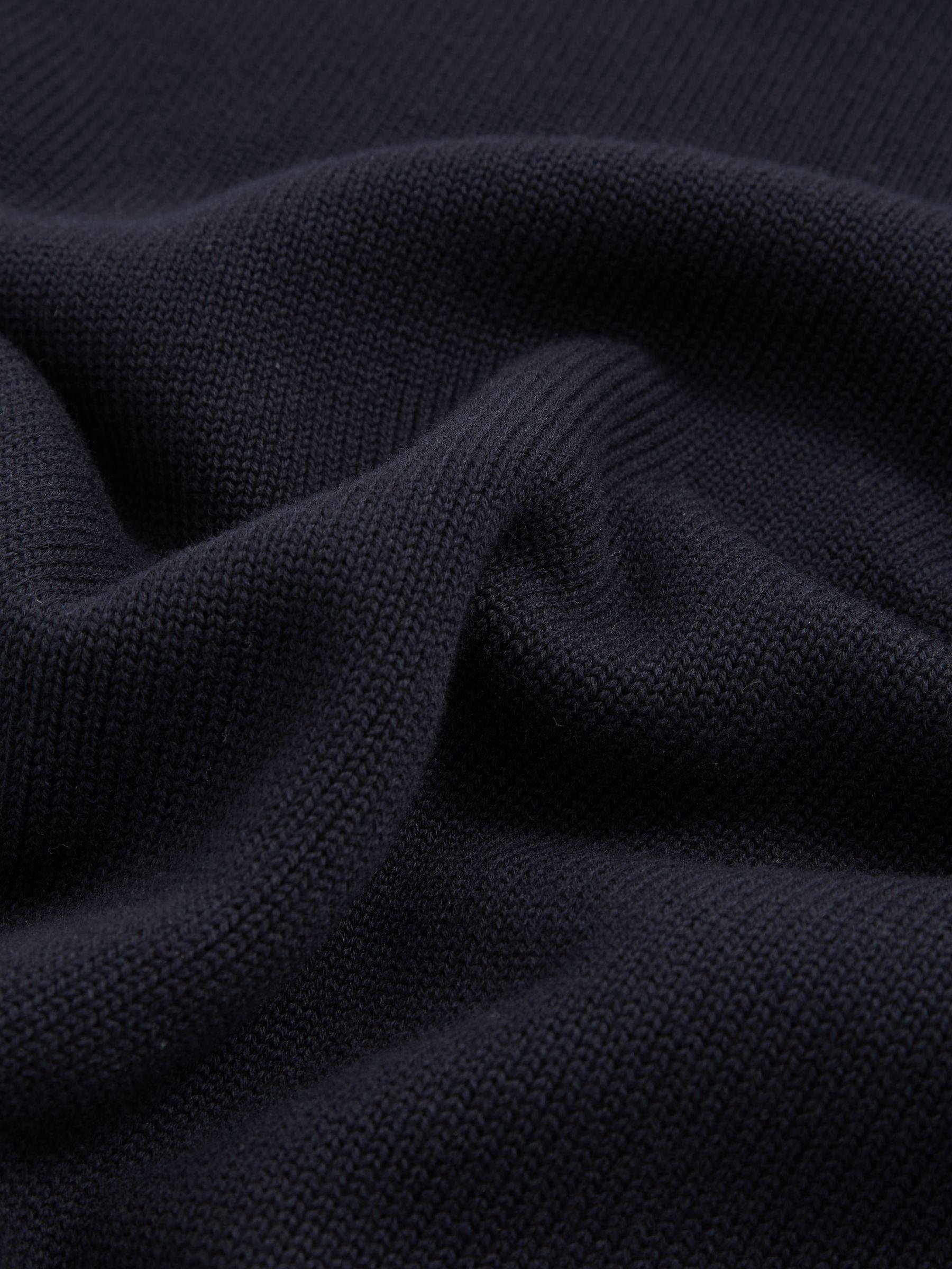 Cotton And Wool Crew-Neck Top in Navy Product Image