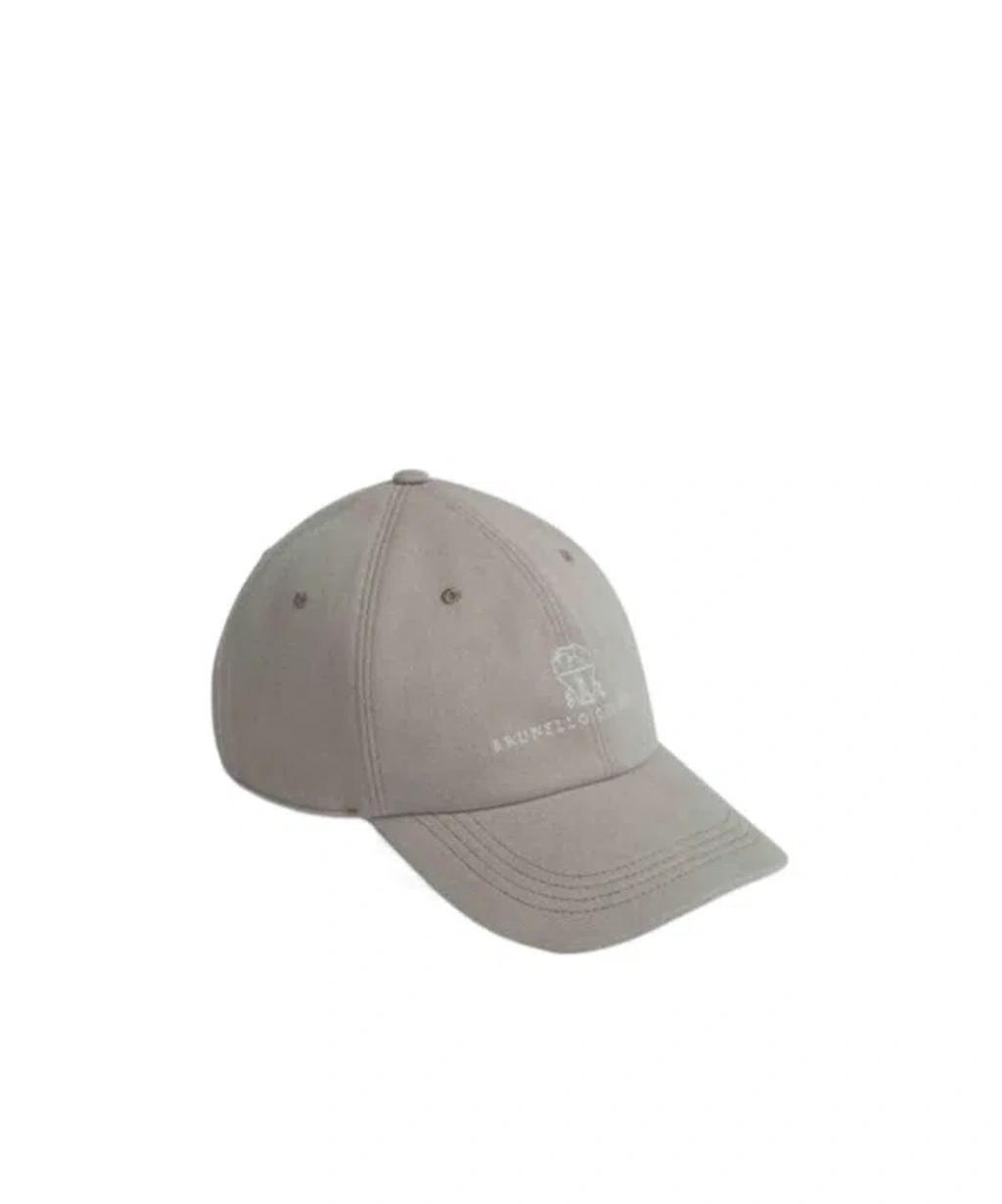 BRUNELLO CUCINELLI Logo Embroidered Baseball Cap In Gray Product Image