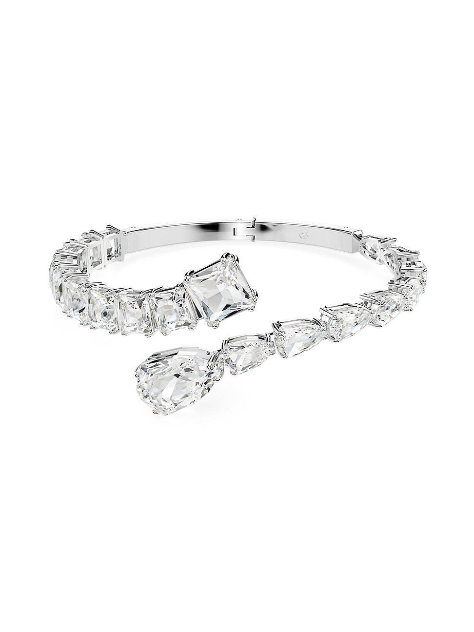 Womens Matrix Rhodium-Plated & Crystal Bangle Product Image