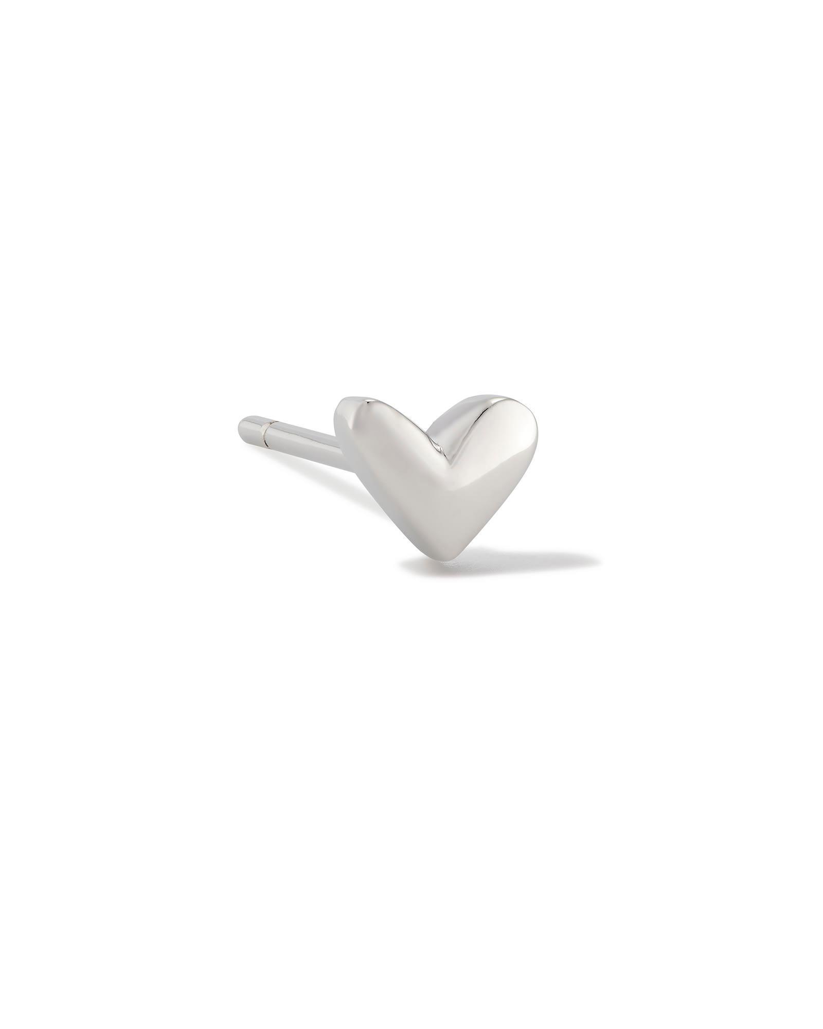 Haven Heart Single Stud Earring in Silver Product Image