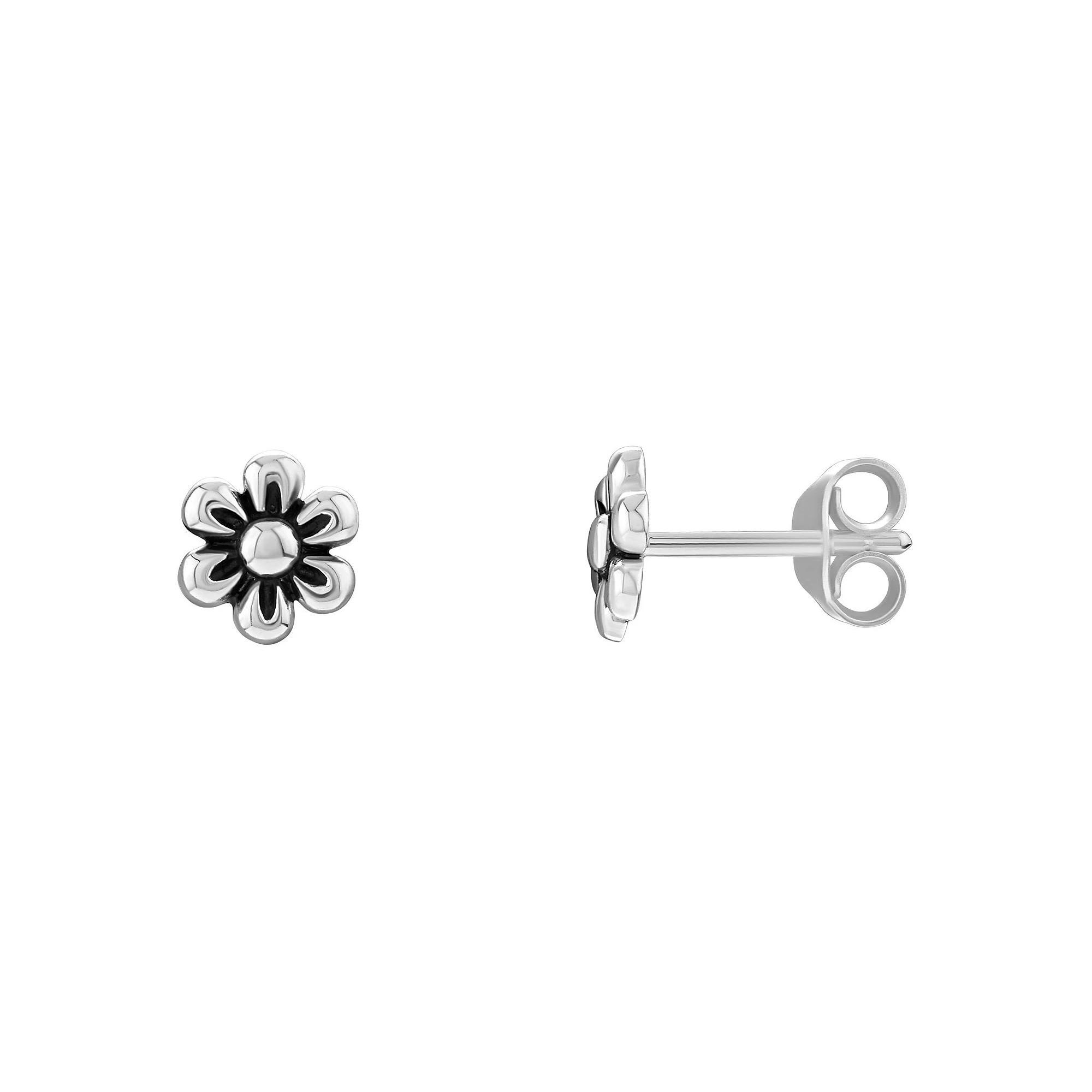 PRIMROSE Birthstone Cubic Zirconia Flower Stud Earrings, Women's, Silver Tone May Product Image