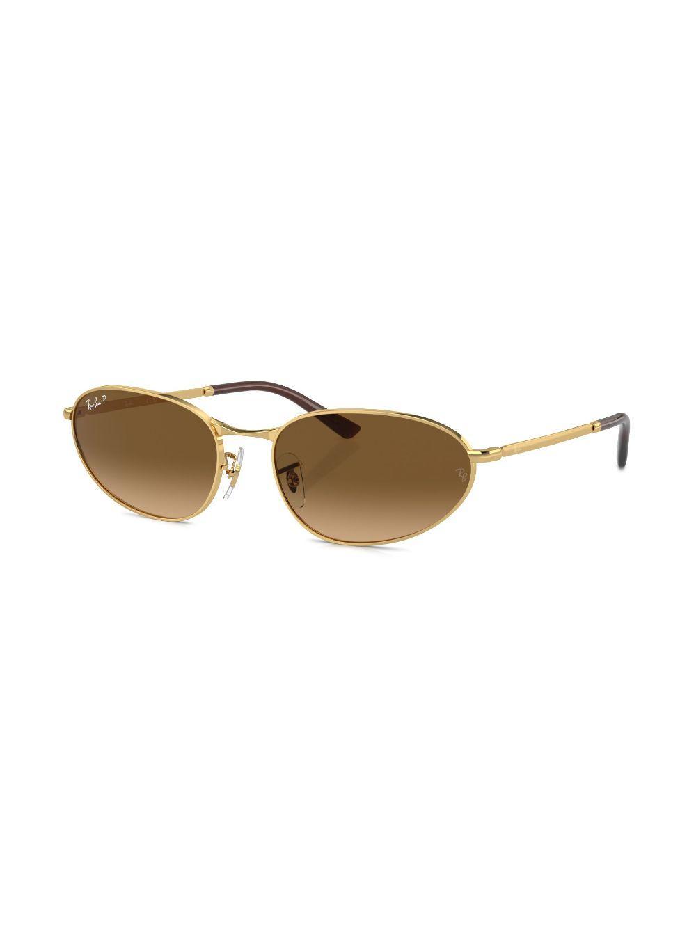 RAY BAN Rb3734 Sunglasses Gold Frame Brown Lenses Polarized 56-18 Product Image