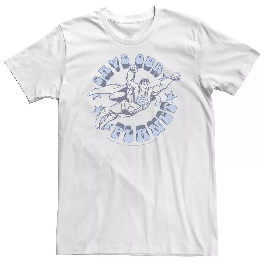 Big & Tall DC Comics Superman Save Our Planet Circle Text Poster Tee, Men's,  Product Image