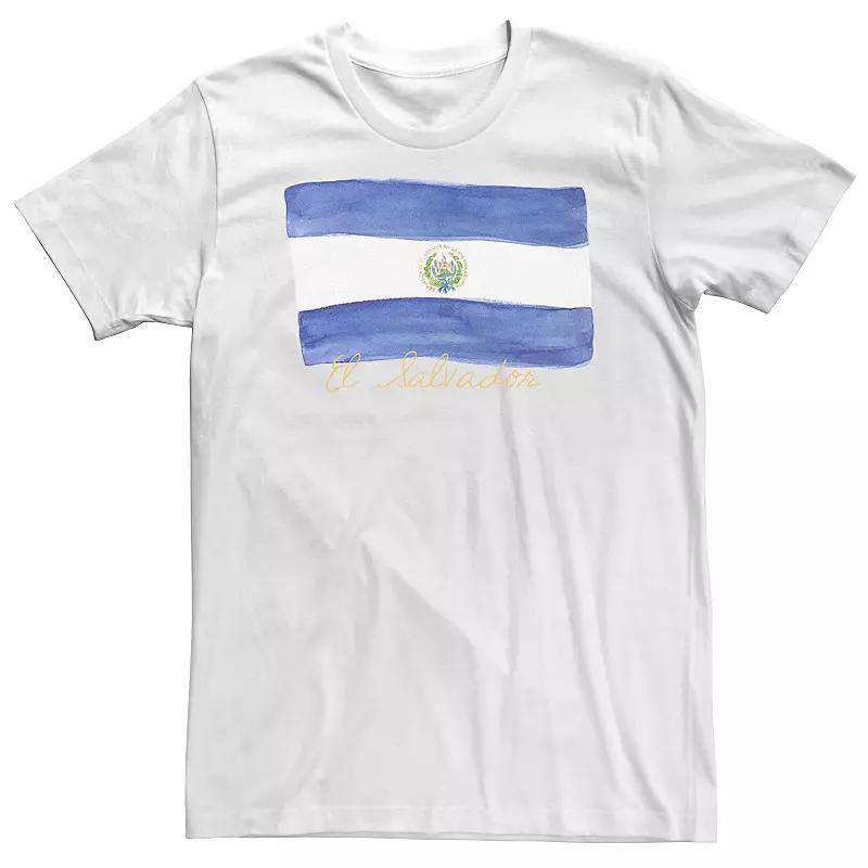 Big & Tall HHM El Salvador Flag Watercolor Tee, Men's, Size: 5XL, White Product Image