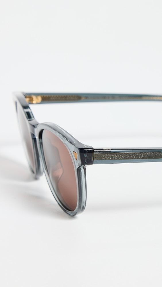 Bottega Veneta Triangle Stud Oval Sunglasses | Shopbop Product Image