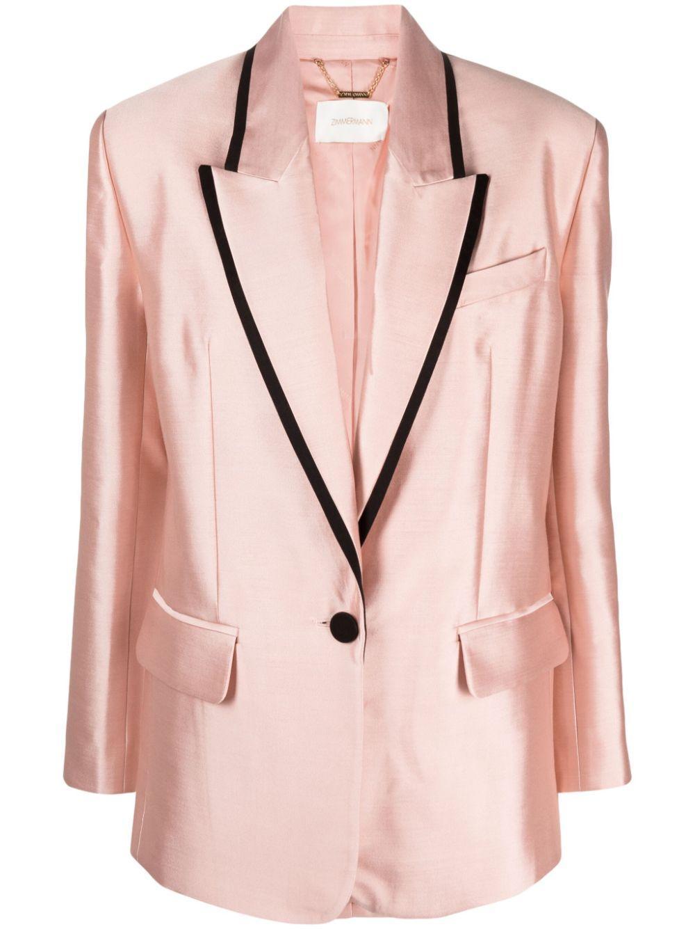 ZIMMERMANN Matchmaker Wool-silk Tuxedo Jacket In Blh Product Image