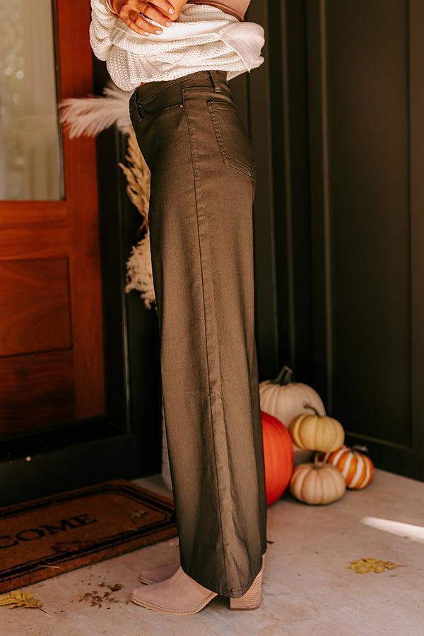 The Phoebe High Waist Wide Leg Pants in Deep Forest Product Image