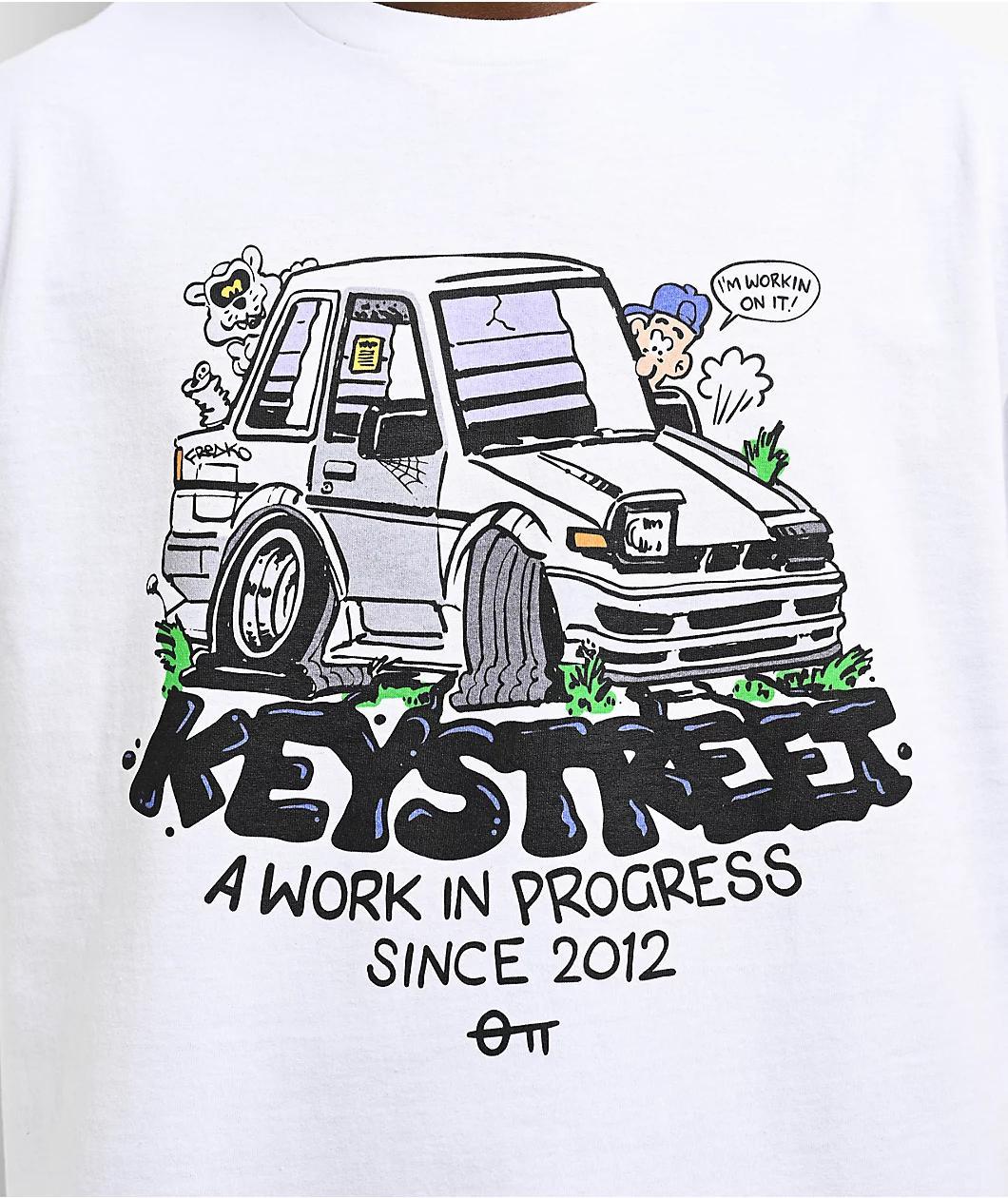 Key Street x Freakorico Work In Progress White T-Shirt Product Image