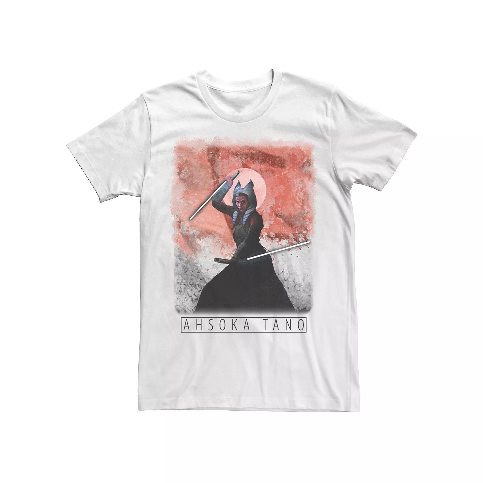 Men's Star Wars: The Mandalorian Ahsoka Tano Painted Portrait R13 Tee, Size: Small, White Product Image