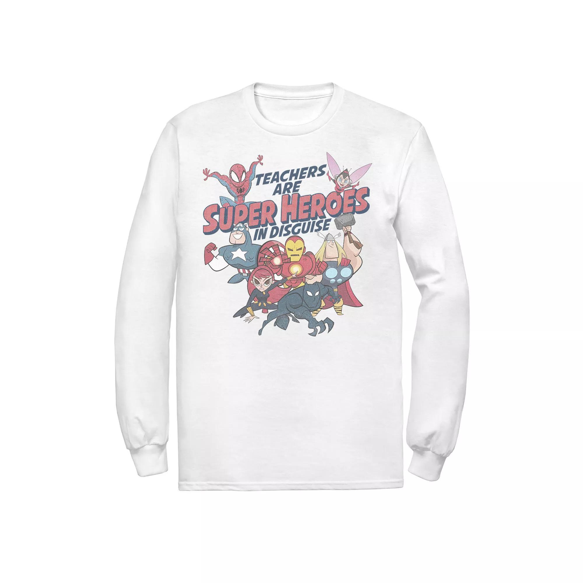 Men's Marvel Group Shot Teachers Are Super Heroes Tee,  Product Image