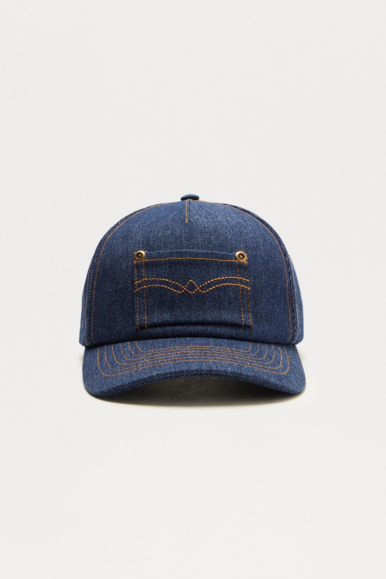 Raw Denim Snapback Hat - Denim Product Image