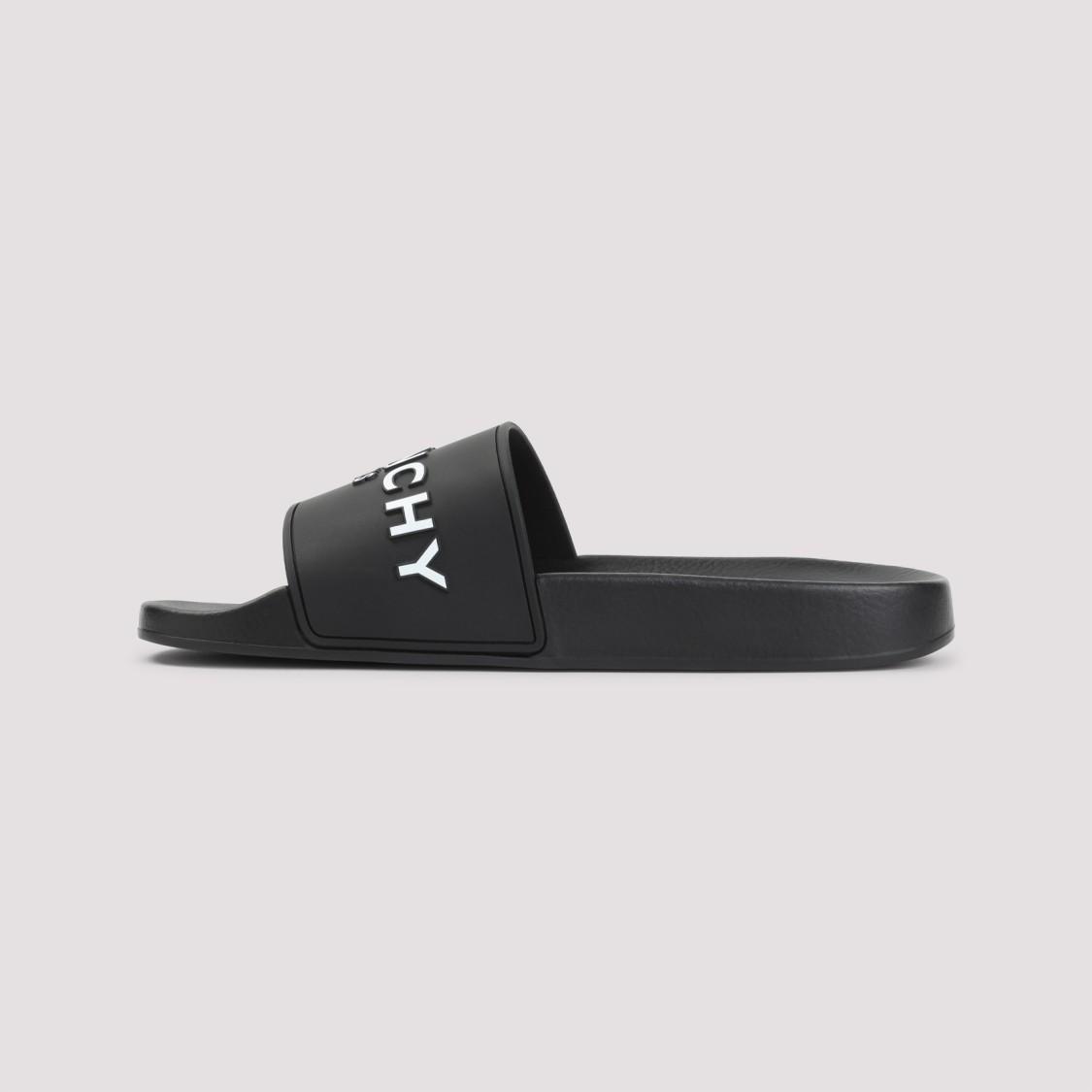 Black Logo-Print Pool Slides Product Image