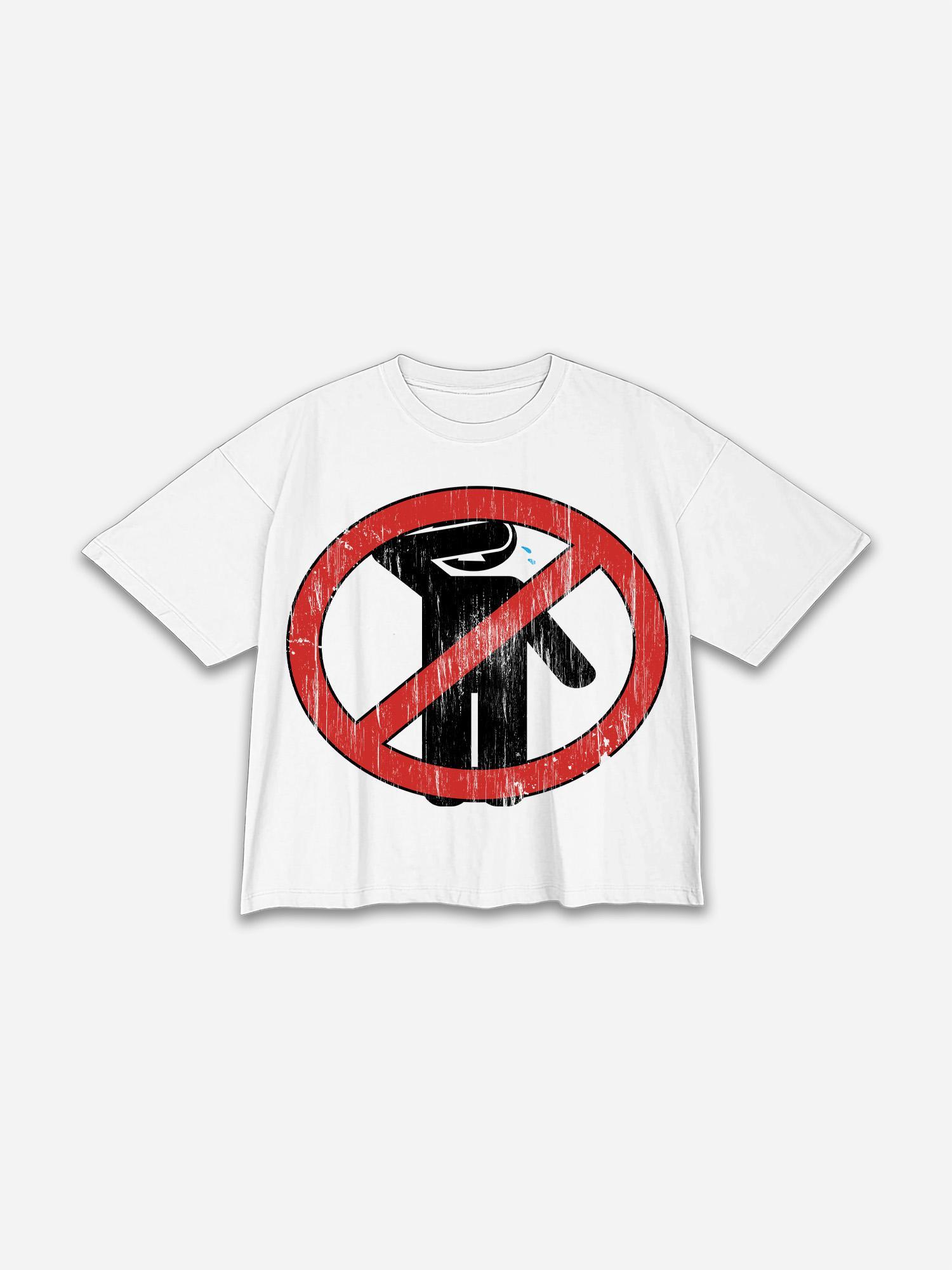 No Emotion Graphics Cotton Cropped T-Shirts Product Image