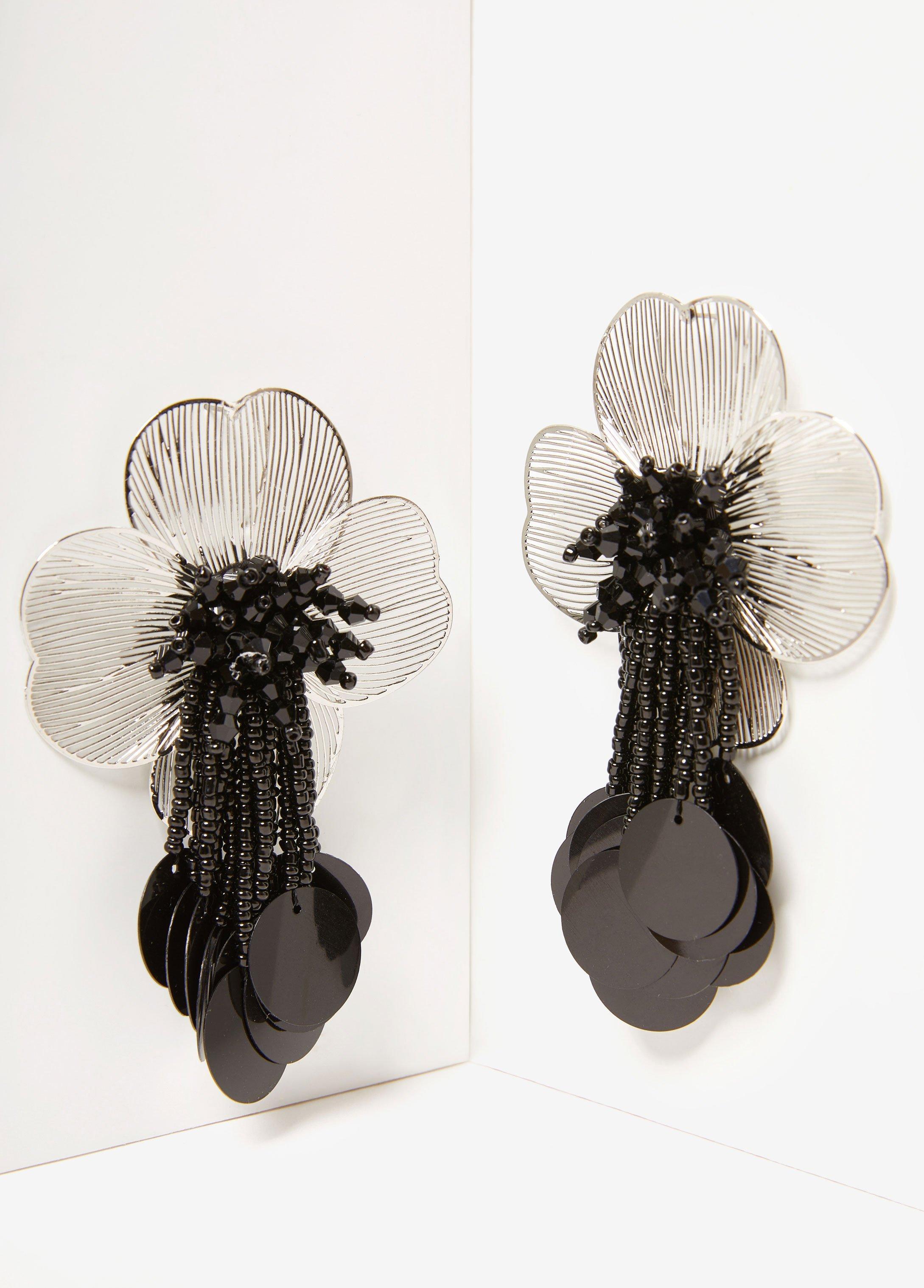 Embellished Flower Drop Earrings Product Image