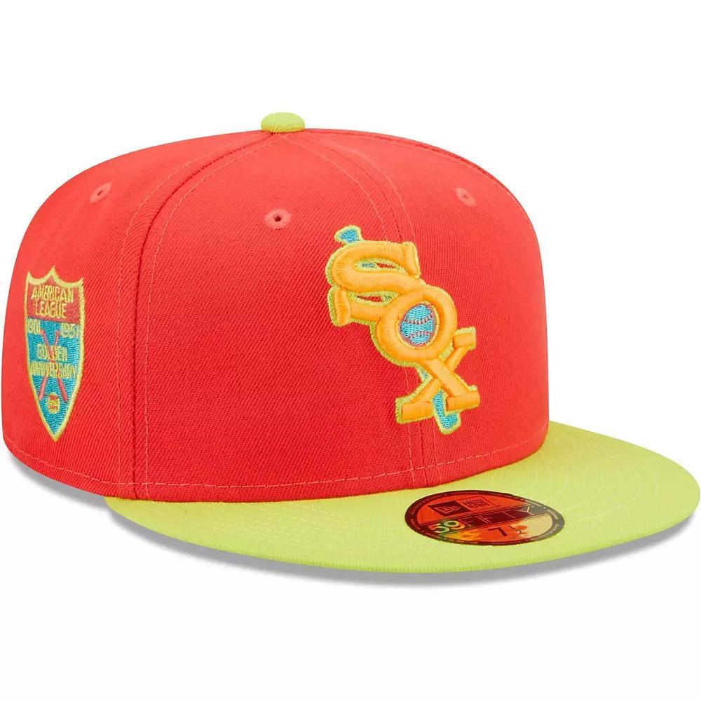 Men's New Era Red/Neon Green Chicago White Sox Lava Highlighter Combo 59FIFTY Fitted Hat,  Product Image