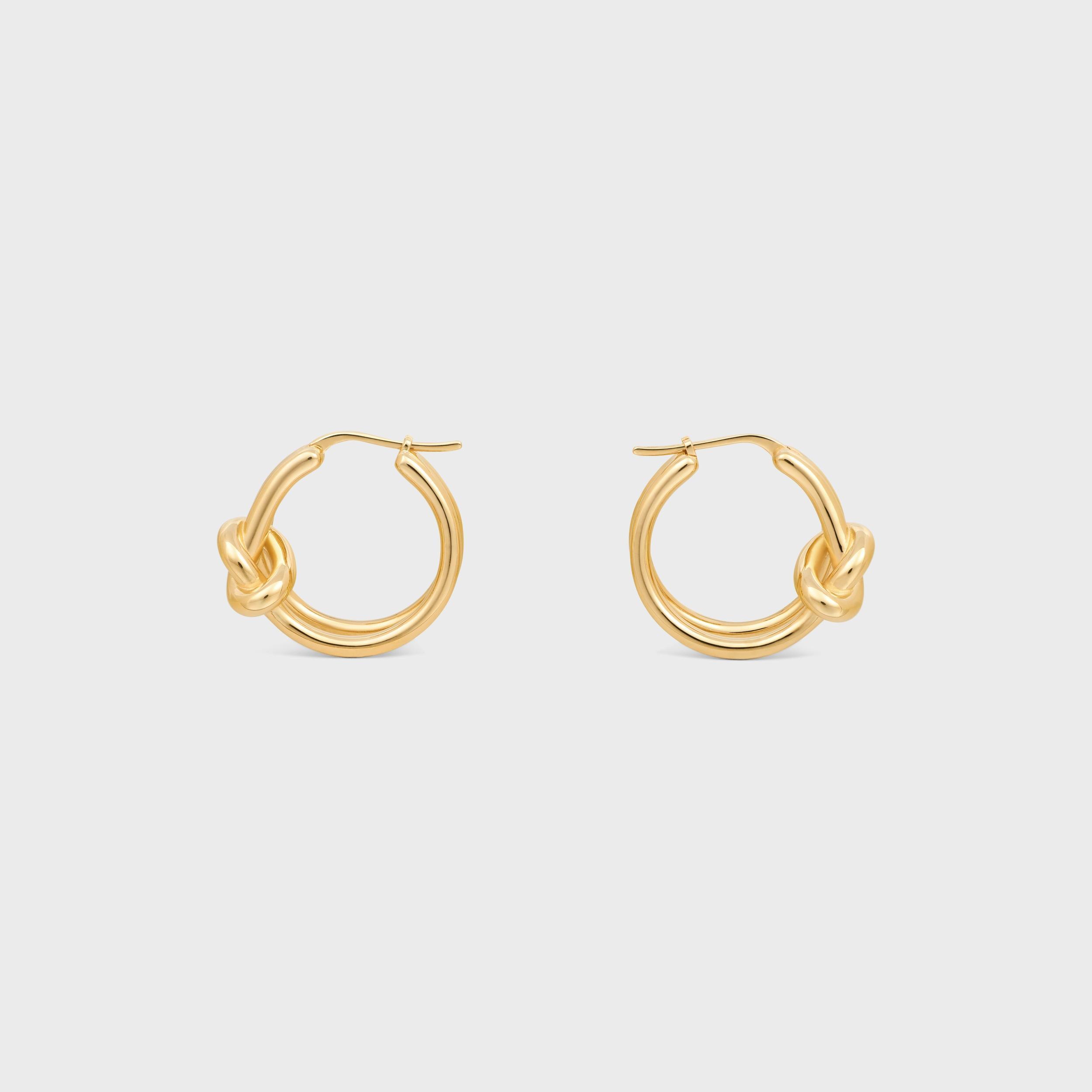 Knot Double Hoops in Brass with Gold Finish Product Image