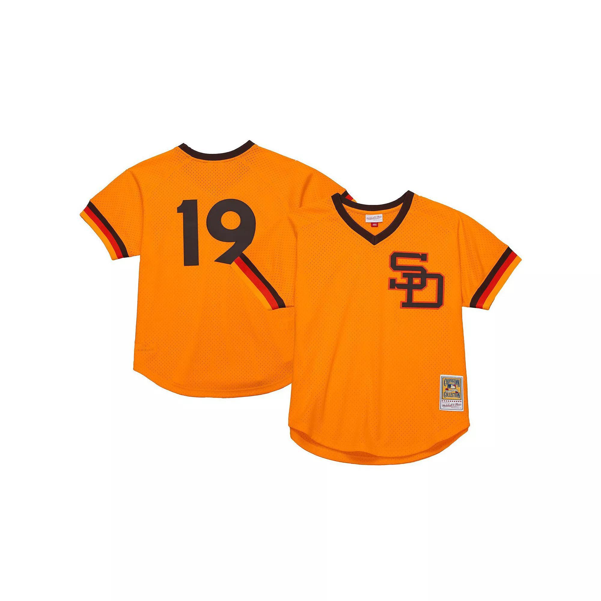 Men's Mitchell & Ness Tony Gwynn Gold San Diego Padres 1982 Authentic Cooperstown Collection Mesh Batting Practice Jersey, Size: 3XL Product Image