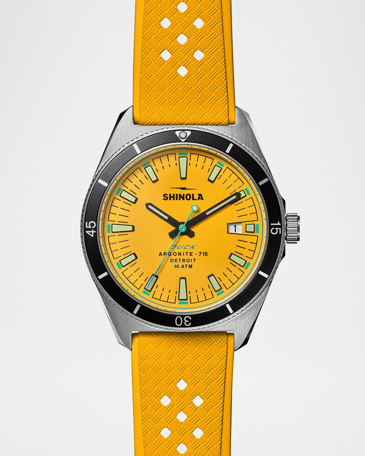 Mens Duck Rubber-Strap Analog Watch, 40mm Product Image