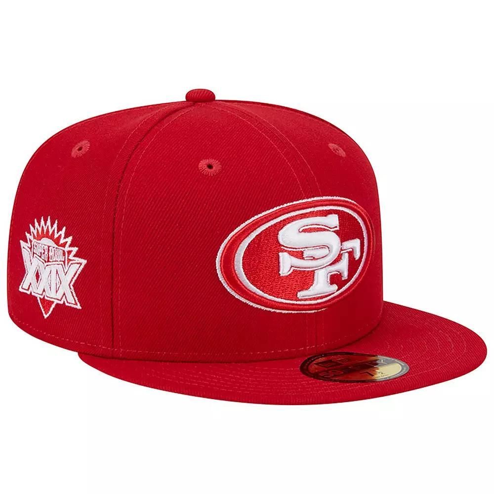 Men's New Era Scarlet San Francisco 49ers Super Bowl XXIX Main Patch 59FIFTY Fitted Hat,  Product Image