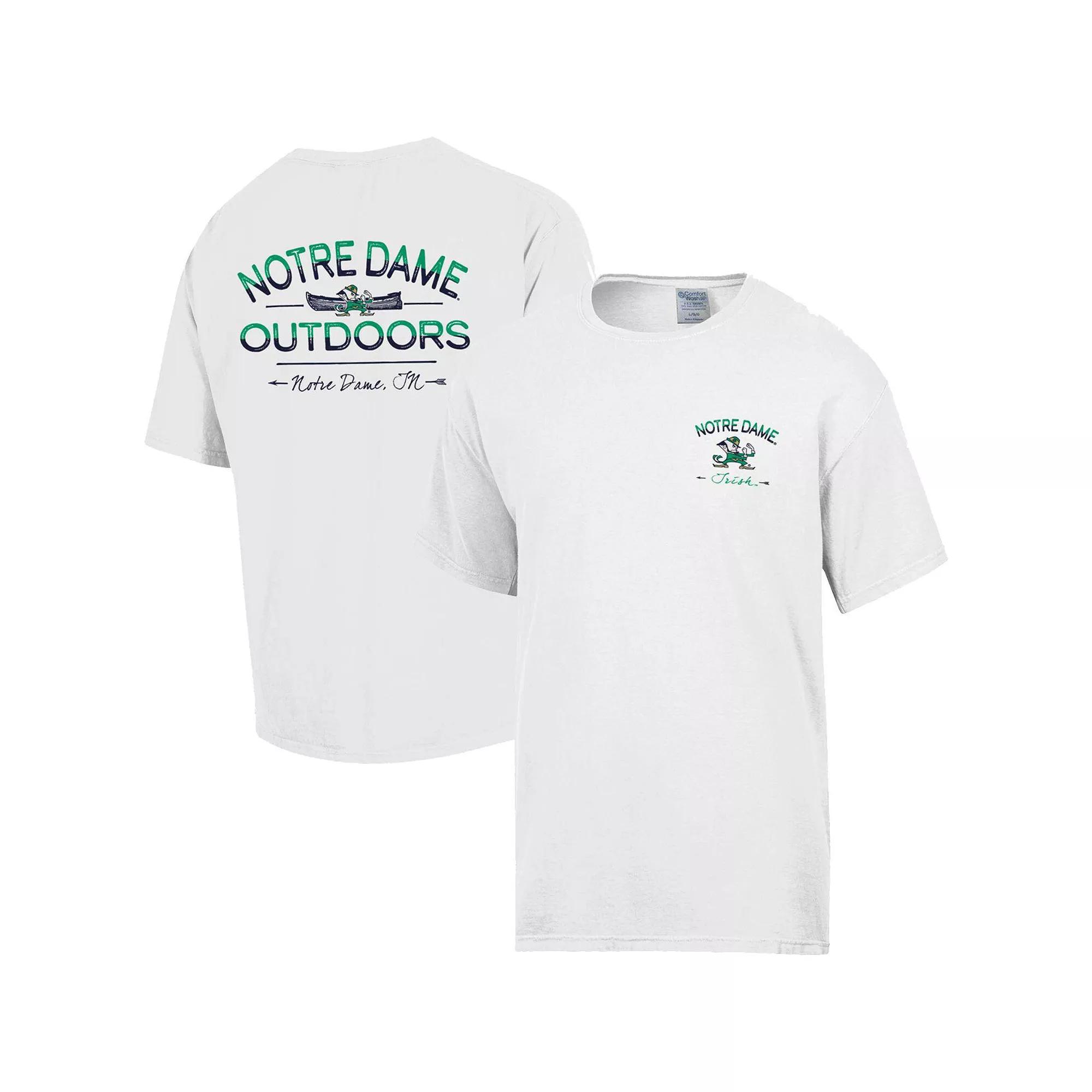 Men's Comfort Wash White Notre Dame Fighting Irish Great Outdoors T-Shirt, Size: Large Product Image