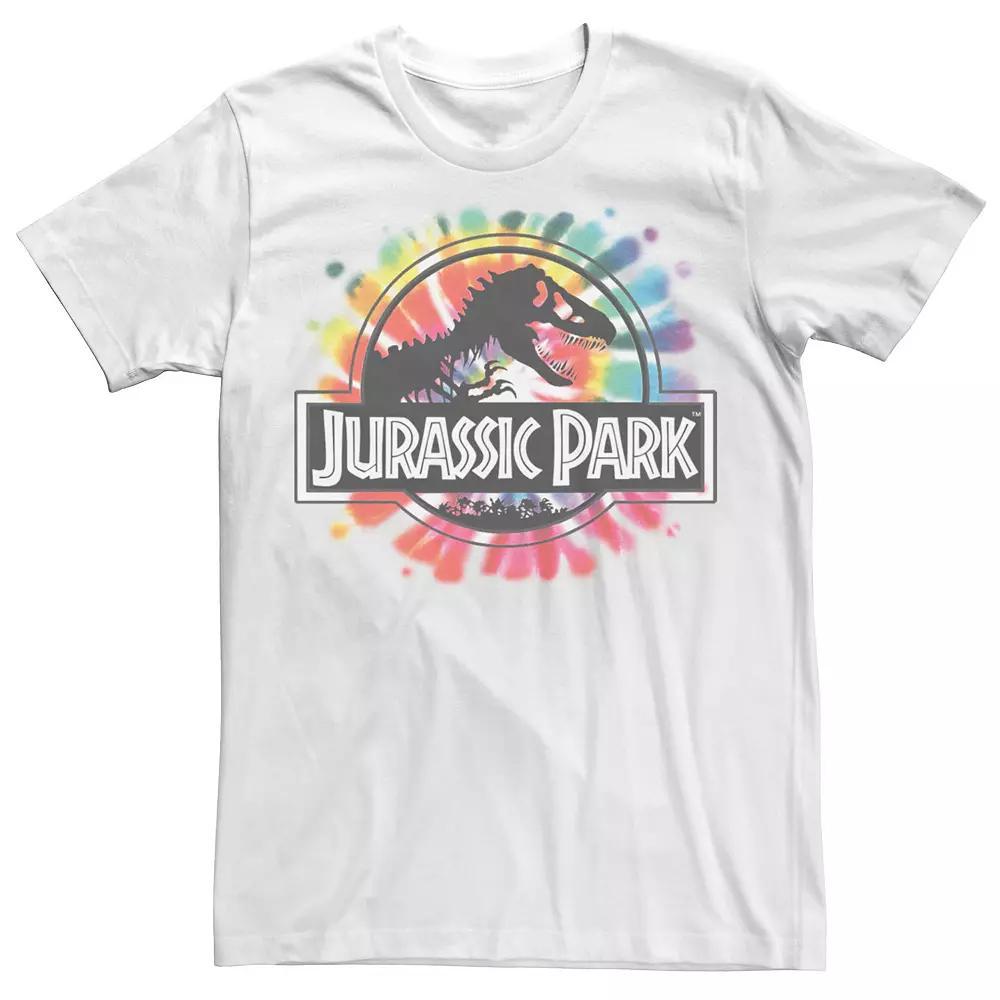 Men's Jurassic Park Classic Logo Tie-Dye Tee, Size: Medium, White Product Image