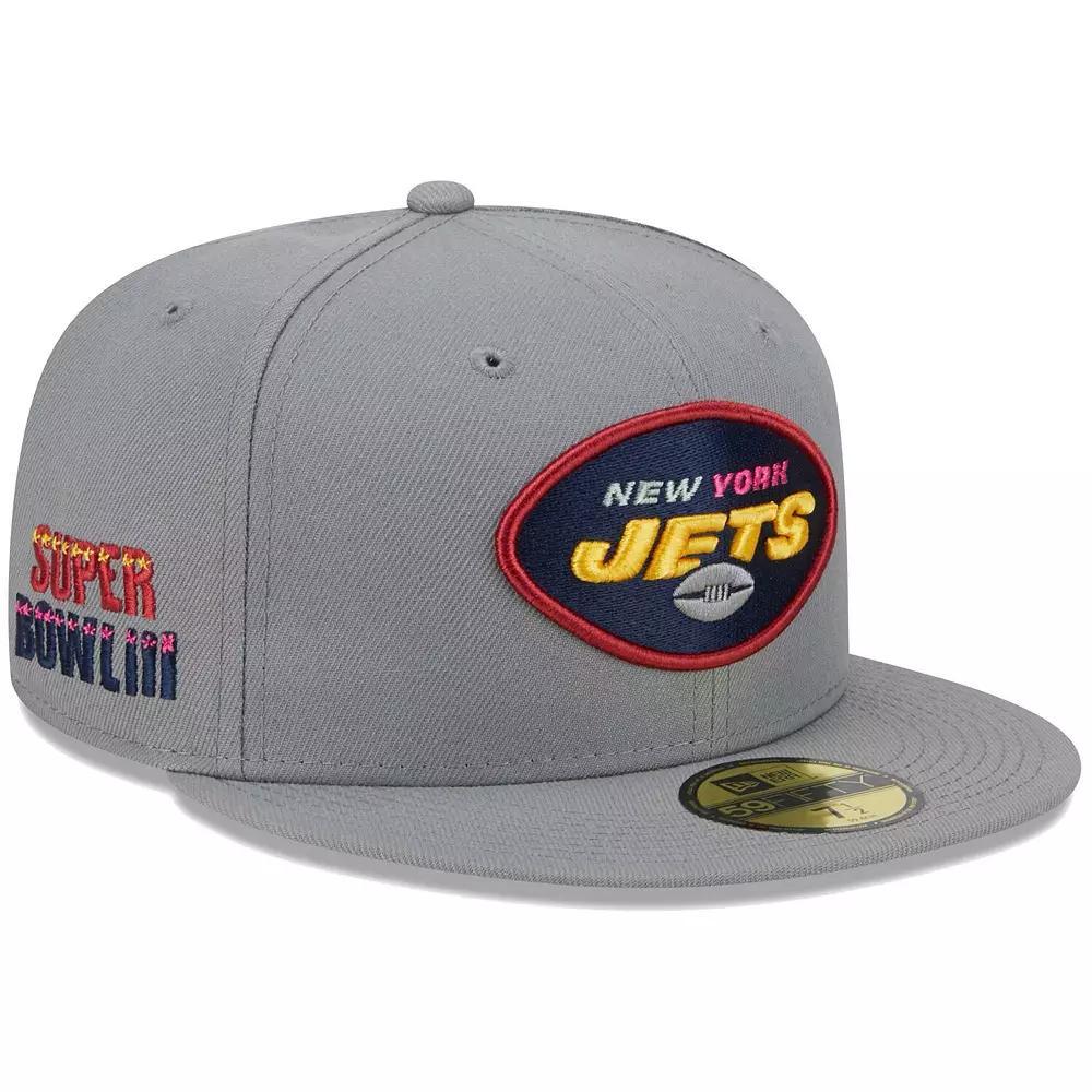 Men's New Era Gray New York Jets Color Pack 59FIFTY Fitted Hat,  Product Image