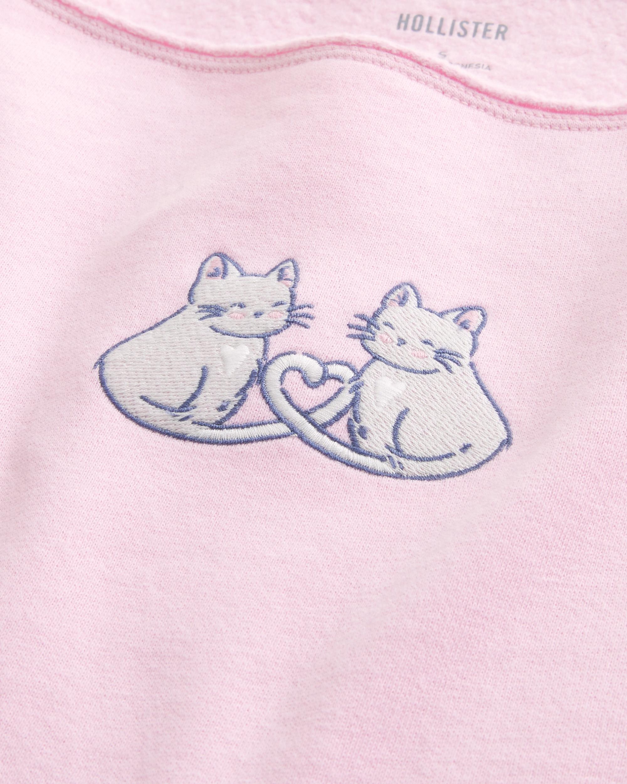 Easy Graphic Double Off-the-Shoulder Sweatshirt Product Image