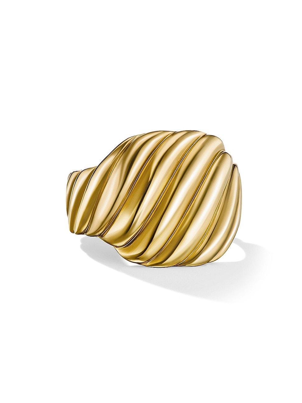 Womens Sculpted Cable Contour Ring in 18K Yellow Gold Product Image