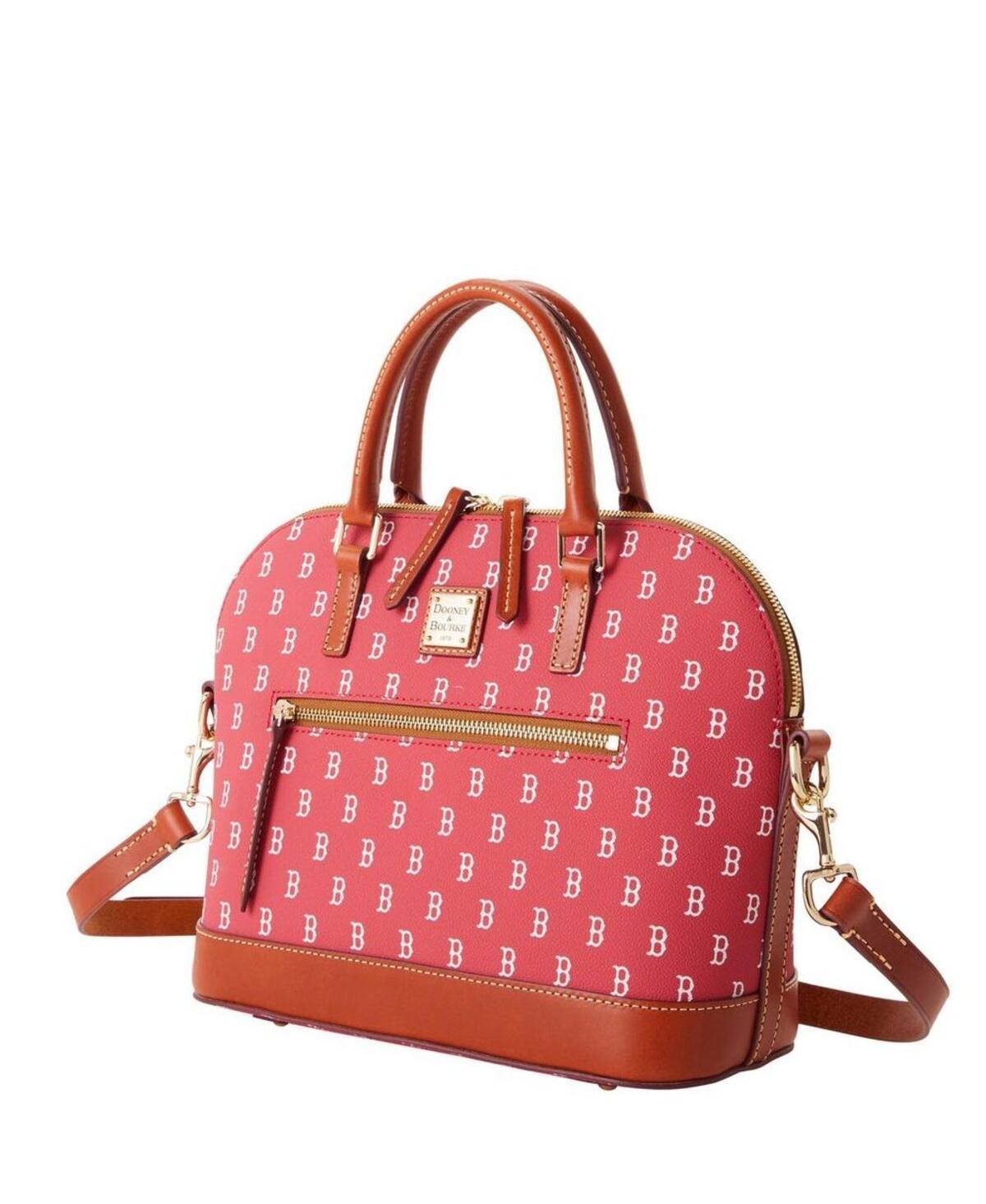 Dooney & Bourke Womens MLB Red Sox Domed Zip Coated Cotton Satchel Bag Product Image