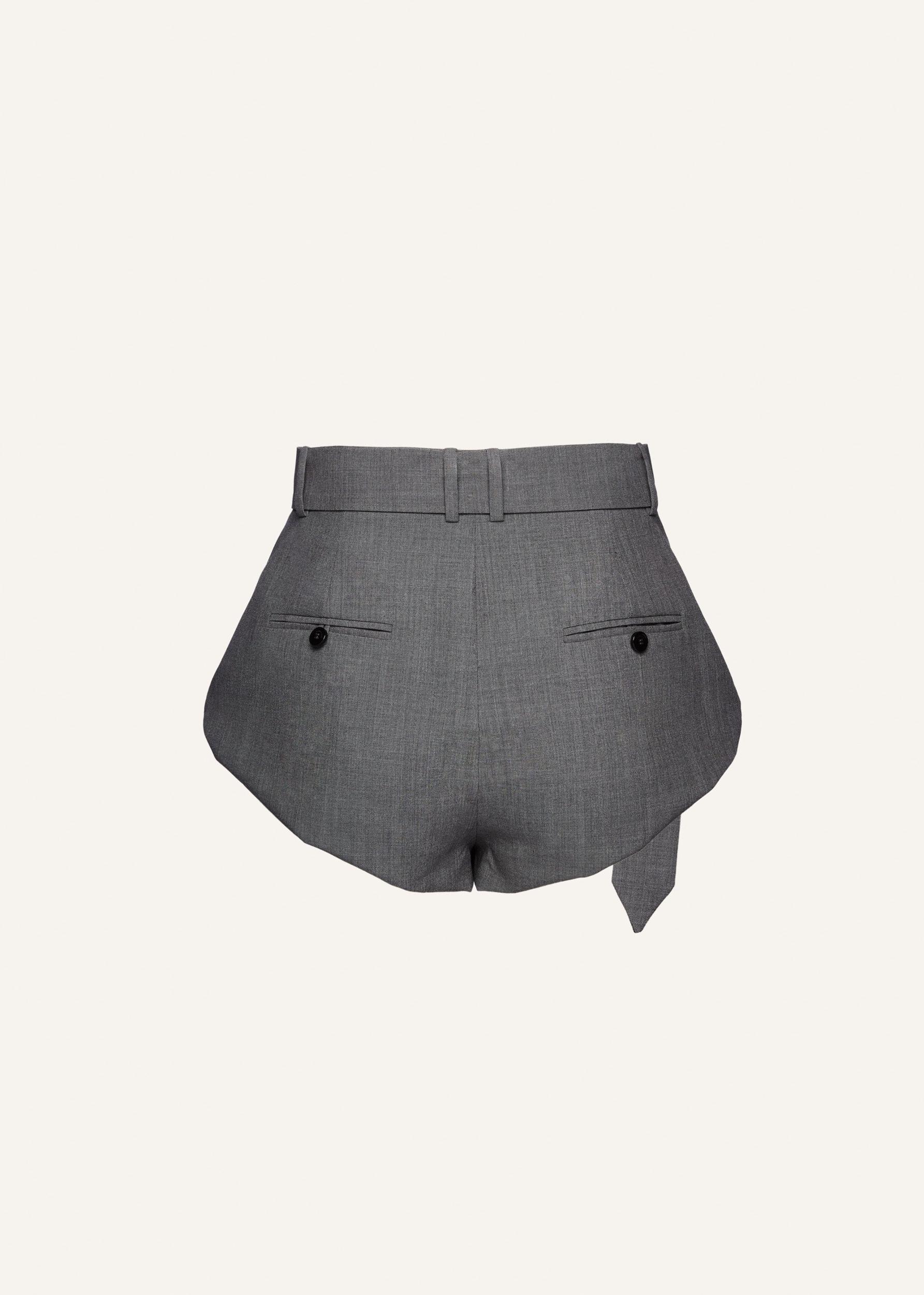 Flared wool shorts in grey Product Image