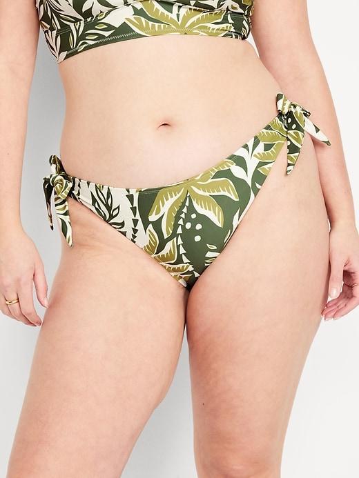 Mid-Rise Side-Tie Bikini Swim Bottoms Product Image